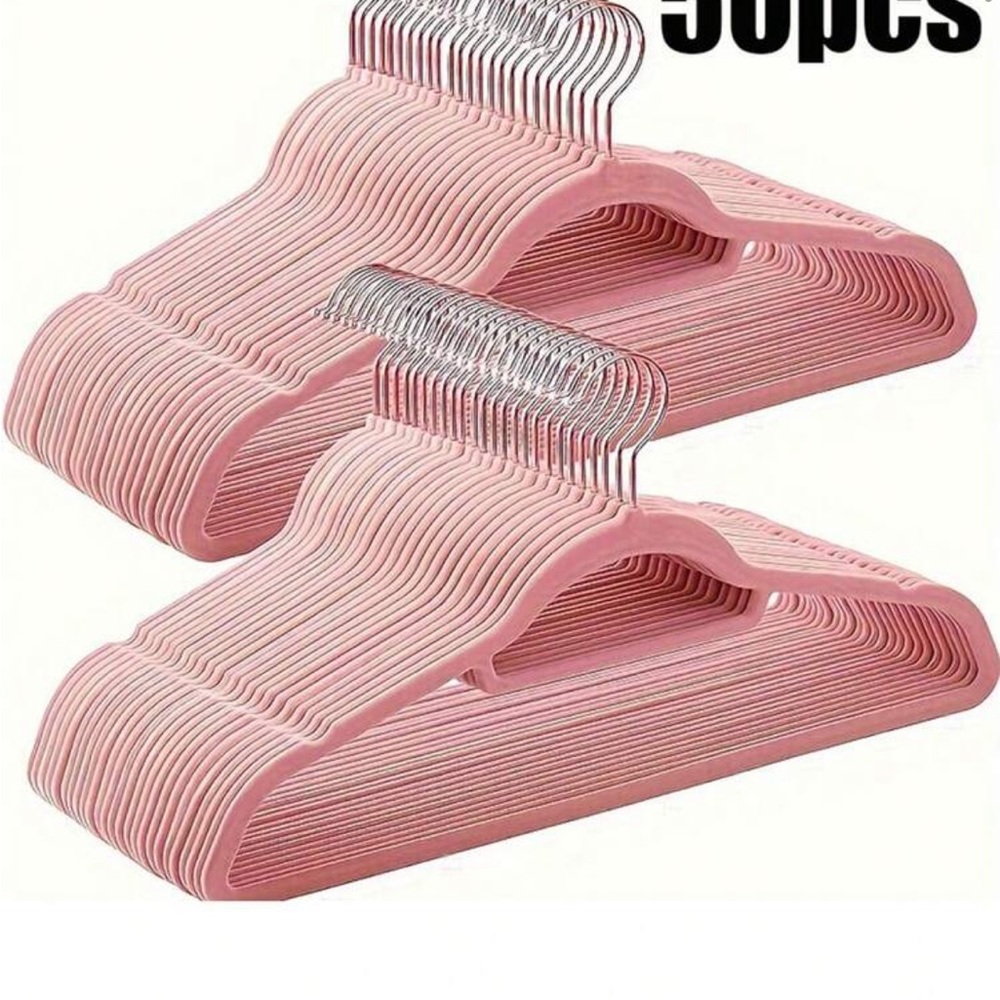 Set of Pink Velvet Hangers